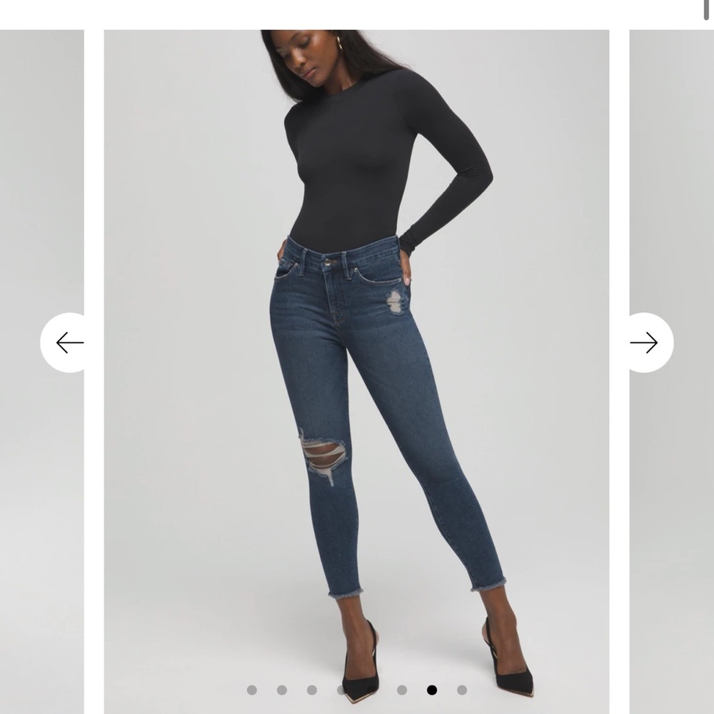 Good American GOOD LEGS CROP FRAY HEM